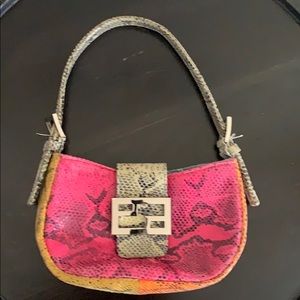 MULTI COLORED LIZARD COCKTAIL BAG